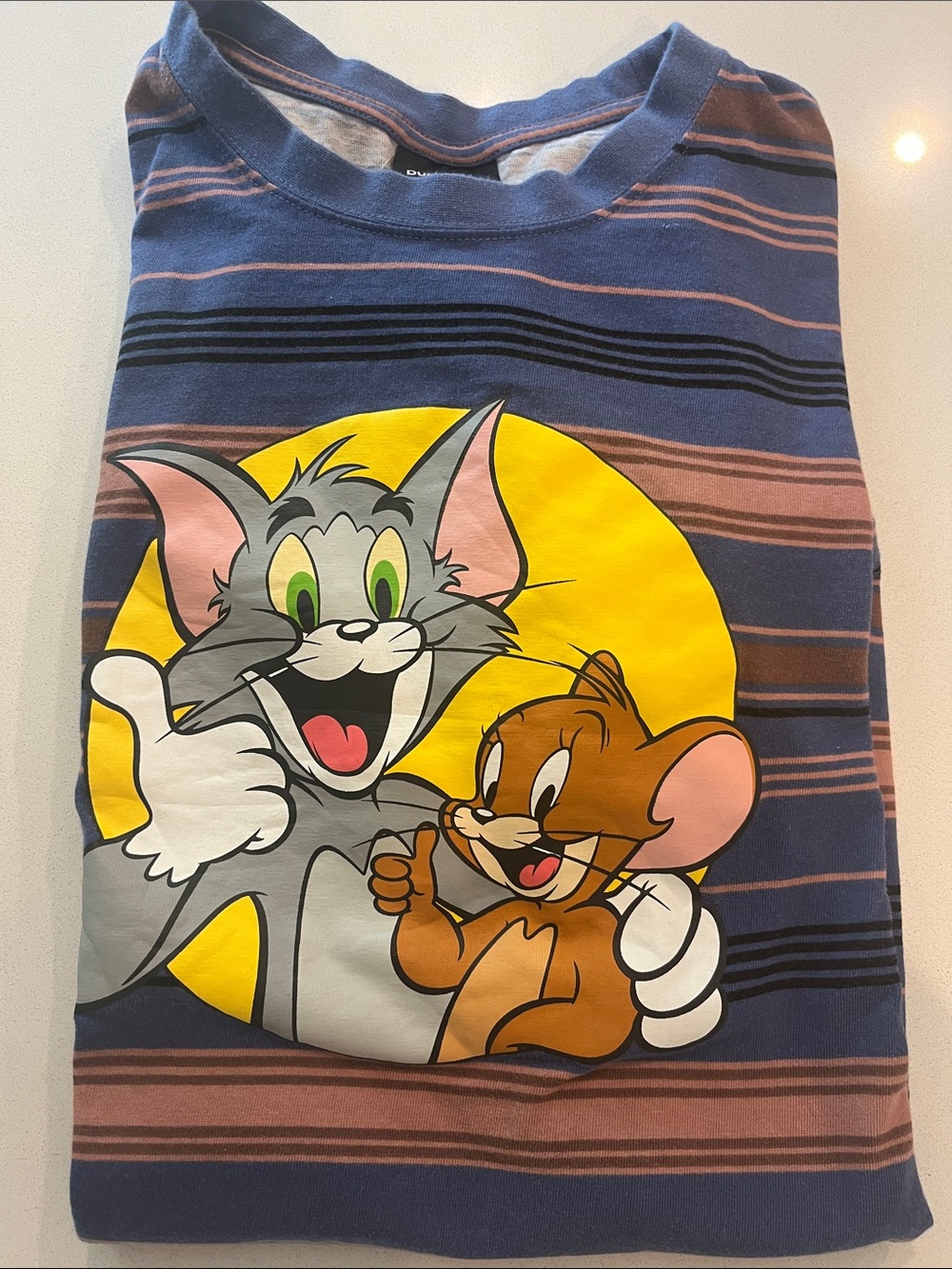 Tom and Jerry Navy Striped Short Sleeve Tee